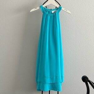 Badgley Mischka Turquoise Halter Dress